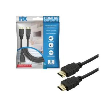 Imagem de Cabo HDMI 2.1 - 8K HDR 19P - 28 AWG - 5M Preto - Pix