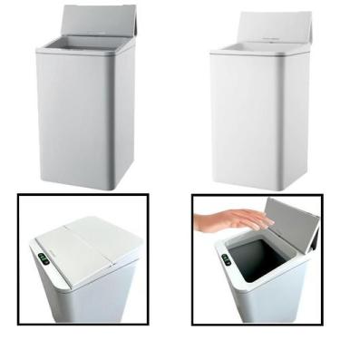 Imagem de Lixeira Automática Quadrada Recarregável Sensor Proximidade - GLOBALMI