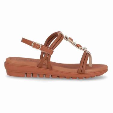 Imagem de Sandália Rasteira Feminina Piccadilly 523002-11 Camel, 38, Camel