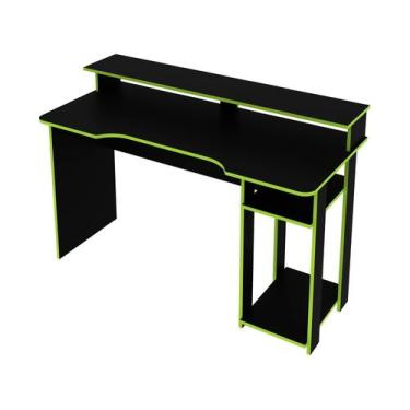 Imagem de Mesa Gamer com Porta CPU Preto/Verde - Tecno Mobili, Verde