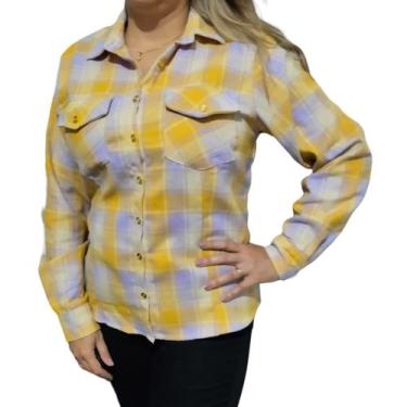 Imagem de Camisa Feminina De Flanela Xadrez Manga Longa Plus Size - Repelique, G