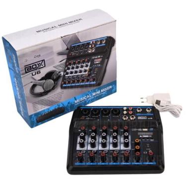 Imagem de Mixer Mesa de Som U6 Boxx 6 Canais com Efeito Bluetooth MP3