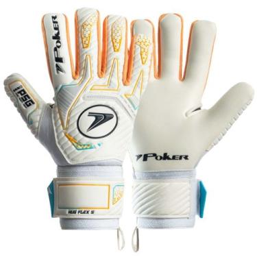 Imagem de Luva Goleiro Campo Poker Hug Flex 5 Profissional -, Branco, Laranja, 9