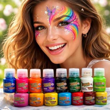 Imagem de Tinta para pintura facial liquida 35 ml 14 cores diferentes - Rostinho