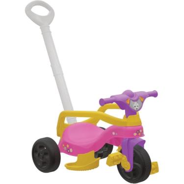 Imagem de Triciclo Encantado Completo Passeio e Pedal com Haste Guia Removível Pais & Filhos