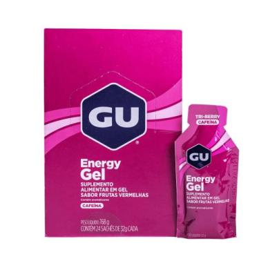 Imagem de GU Energy Gel - Caixa com 24 Unidades de 32g, Tri-Berry ( Com Cafeína 