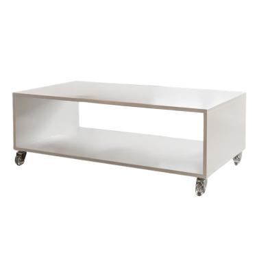 Imagem de Mesa de Centro Rodizio 45x90x50cm MDF Branco