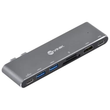 Imagem de HUB,  USB Tipo C, Type c 7 Em 2, 2 USB 3.0, Leitor de Cartão Sd Tf,  Hdmi, Thunderbolt 3,Power Delivery 100w Hc-72