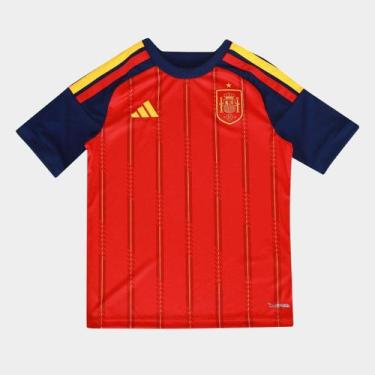 Imagem de Camisa Seleção Infantil Espanha Home 2026 s/n Torcedor Adidas, Vermelh