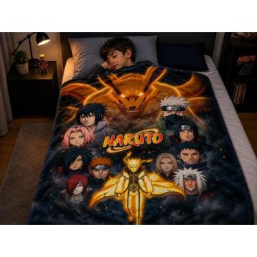 Imagem de Manta Cobertor Infantil Naruto 2,20x1,50m  Lançamento 2026  Tecido Mal