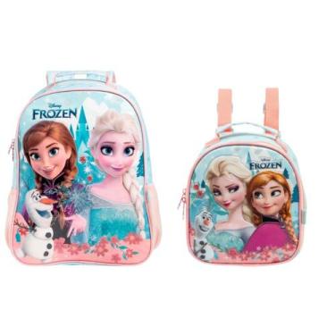 Imagem de Kit Escolar Mochila e Lancheira Infantil Frozen Elza e Ana - Xeryus