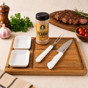 Imagem de Kit para Churrasco Tábua Cortar e Servir - Mod.04 - NetShop