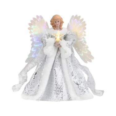 Imagem de Anjo Fada De Árvore De Natal Topper, decoração festiva Do Ornamento Su
