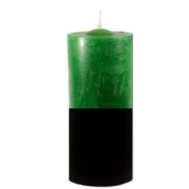 Imagem de Vela De 7 Dias Votiva Bicolor Verde e Preta 260g