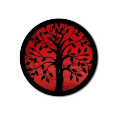 Imagem de Quadro Decorativo Árvore Da Vida Vermelho Espelhado Em Mdf - Papel E P