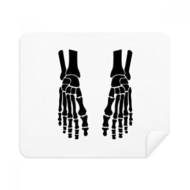 Imagem de Pano de limpeza de tela Skeleton Bone Human Foot Black Pattern Limpador de tela 2 peças de tecido de camurça