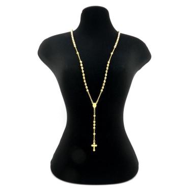 Imagem de Terço Masculino 70Cm 3,5Mm Largura Folheado Ouro Gg103B