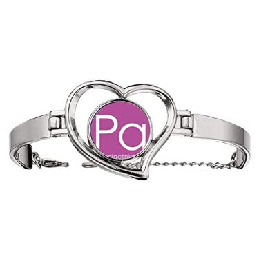 Imagem de N/A N/A Bracelete Chestry Elements Tabela Período Actinide Protactinium Pa Pulseira Coração Joia Fio Bangle, medium, metal