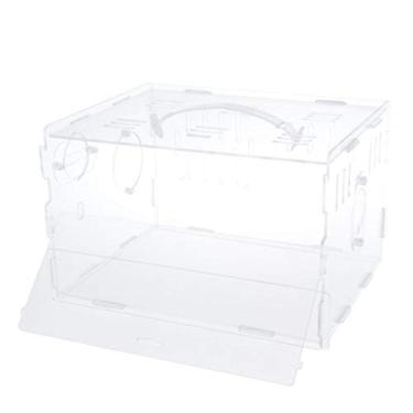 Imagem de Habitat de gaiola de acrílico transparente Serenable, pequeno hamster de animal com acessórios