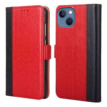 Imagem de MojieRy Estojo Fólio de Capa de Telefone for LG G5, Couro PU Premium Capa Fit for LG G5, 3 slots de cartão, resistência ao choque, vermelho