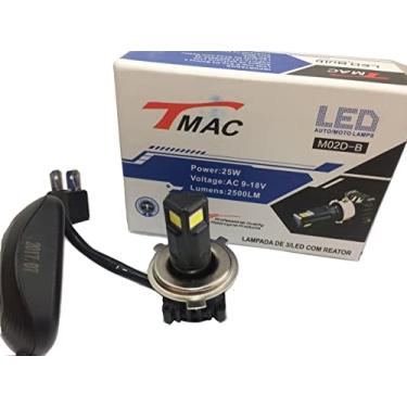 Imagem de Lampada de Led H4 Moto Farol Efeito Xenon 6000k Super Branco T-Mac Unidade