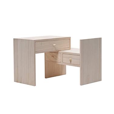 Imagem de YUHUAWF Estante estante de livros de mesa de madeira retrátil estante de estudo prateleira de armazenamento prateleira de exibição pequena estante com gaveta 28 cm para sala de estar escritório em casa