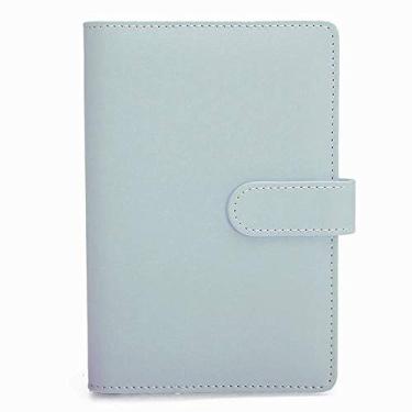 Imagem de 1 capa de fichário de couro PU A5, capa de fichário recarregável com 6 anéis redondos para papel de enchimento A5, pasta de caderno macaron com fivela magnética