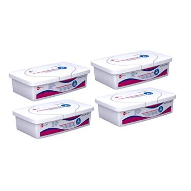 Imagem de Pano de limpeza pessoal para adultos, 23 x 33 cm, caixa com 4 banheiras de 64