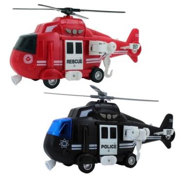 Imagem de Brinquedo Helicóptero Resgate Polícia ou Bombeiro c/ Luz e Som