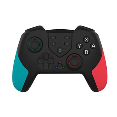 Imagem de Gamepad BT sem fio com função de giroscópio de dupla função de vibração do motor compatível com switch/switch Lite Host azul e vermelho