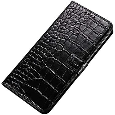 Imagem de HAODEE Capa carteira para Apple iPhone 13 (2021) 6,1 polegadas, função de stent de textura de crocodilo flip Folio capa de telefone [porta-cartão] (cor: preto)