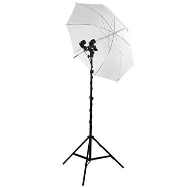 Imagem de Kit Estúdio Fotográfico Para Luz Contínua Com Sombrinha Difusora Soquete E27 Duplo E Tripé