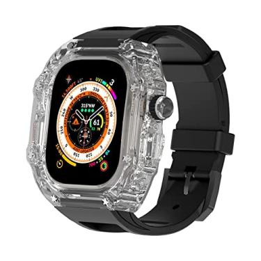 Imagem de SDUTIO para Apple Watch Band 8 Ultra 49mm Watch Band Case Transparente (Cor: C, Tamanho: 44/45mm)