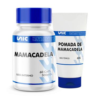Imagem de Kit Mamacadela 500mg 60 Caps + Pomada De Mamacadela Para Vitiligo 20% 60g