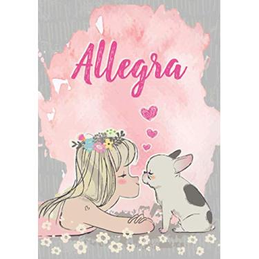 Imagem de Allegra: Notizbuch A5 | Personalisierter vorname Allegra | Geburtstagsgeschenk für Frau Mutter Tochter Schwester | Nettes Mädchen mit Bulldogge | 120 Seiten liniert, Kleinformat A5 (14,8 x 21 cm)