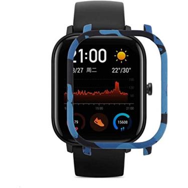 Imagem de Case Bumper Nsmart compatível com Huami Amazfit GTS - Nandos-Store (GTS, Azul Camuflado TPU)