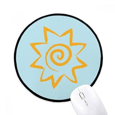 Imagem de Mouse pad amarelo pintado à mão sol sol tapete redondo para escritório para computador