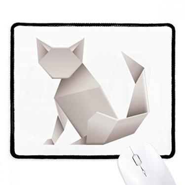 Imagem de Mouse pad geométrico com estampa abstrata de gato origami borda costurada tapete de borracha para jogos