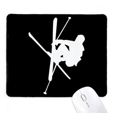 Imagem de Mousepad esportivo preto para skate, borda costurada, tapete de borracha para jogos