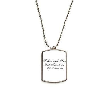 Imagem de DIYthinker Colar para animais de estimação com pingente de corrente de aço inoxidável com citação de festival de pai e filho