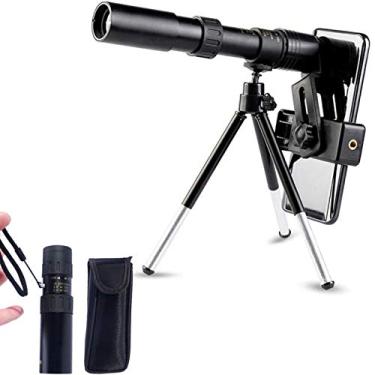 Imagem de 4K 10-300X40mm Super Telephoto Zoom Monocular Telescope, Waterproof Monocular com suporte para smartphone e tripé - para observação de pássaros/camping/viagens/caminhadas