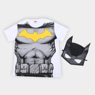 Imagem de Camiseta Infantil Fakini Batman Masculina C/ Máscara