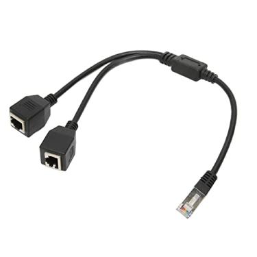 Imagem de Cabo Divisor Ethernet RJ45, Transmissão Estável 1 Macho para 2 Portas Fêmeas para Modem Roteador