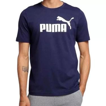 Imagem de Camiseta Puma Essentials Logo Masculina - Azul Claro
