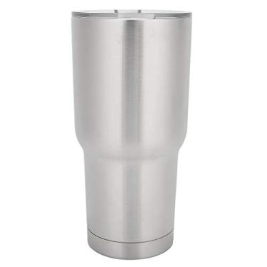 Imagem de Caneca de café, copo de aço inoxidável de 30 onças copo de café com tampa para viagem em casa copo de viagem com parede dupla isolado a vácuo