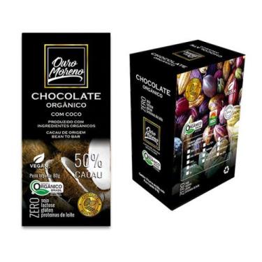 Imagem de Barra De Chocolate Orgânico 50% Cacau Com Coco 80G - Caixa Com 10 - Ou