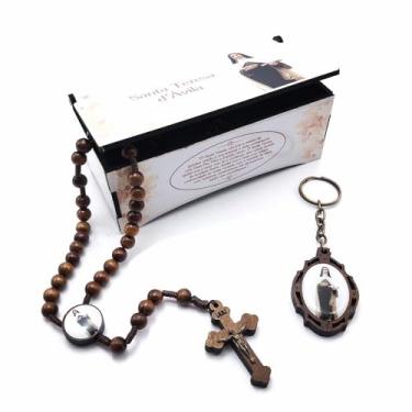 Imagem de Terço e Chaveiro Santa Teresinha do Menino Jesus Caixinha Personalizada