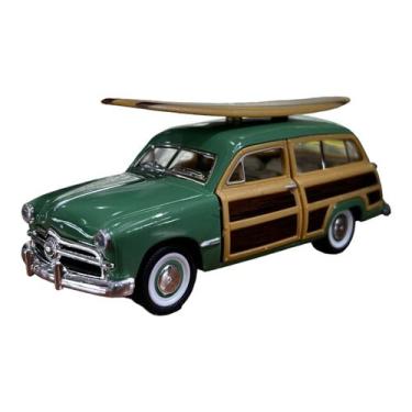 Imagem de Miniatura Ford Woody Wagon 1949 Surf Verde 1:40 - Kinsmart
