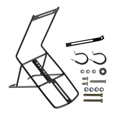 Imagem de YIJU Rack de carga frontal para bicicleta, rack de metal com carga superior a 20kg, suporte frontal para bicicleta dobrável, ciclismo de longa distância