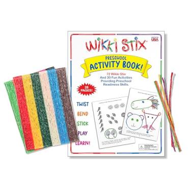 Imagem de Arts and Crafts for Kids Activity Book Includes 30 Activities and 72 Wikki Stix, Non-Toxic, Waxed Yarn, Fidget Toy, Reusable Molding and Sculpting Playset, American Made by Wikki Stix